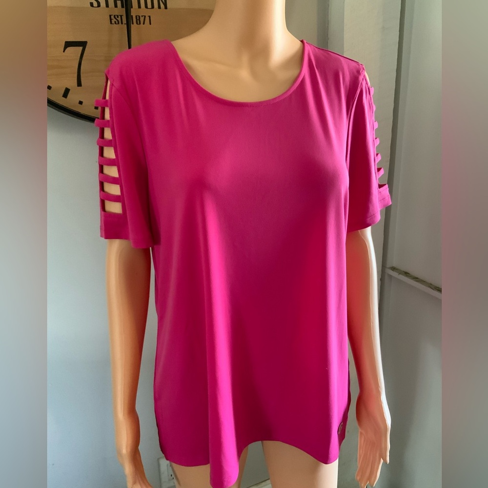 Women's Pink Top with Cut-Out Sleeves Michael Kors